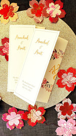 Wedding Program - Ivory, Gold - Pink, Red Roses, Watercolor Clip Art, Monogram, Ganesh - Indian, Hindu Ceremony - Chakra Collection SAMPLE