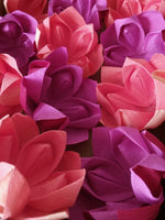 Origami Lotus Flowers - White, Pink, Fuchsia, Burgundy, Yellow, Orange, Gold - Wedding Petal Confetti Toss LED Send Off - Chakra Collection
