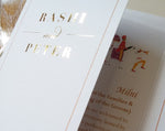 Wedding Program - White, Gold - Custom Colors, Foil, Folded - Ganesh, Lotus Mandala - Indian, Persian Ceremony - Chakra Collection SAMPLE