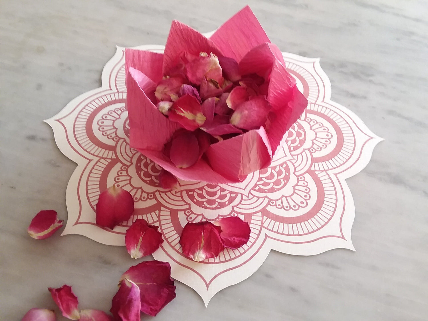Origami Lotus Flowers - White, Pink, Fuchsia, Burgundy, Yellow, Orange, Gold - Wedding Petal Confetti Toss LED Send Off - Chakra Collection