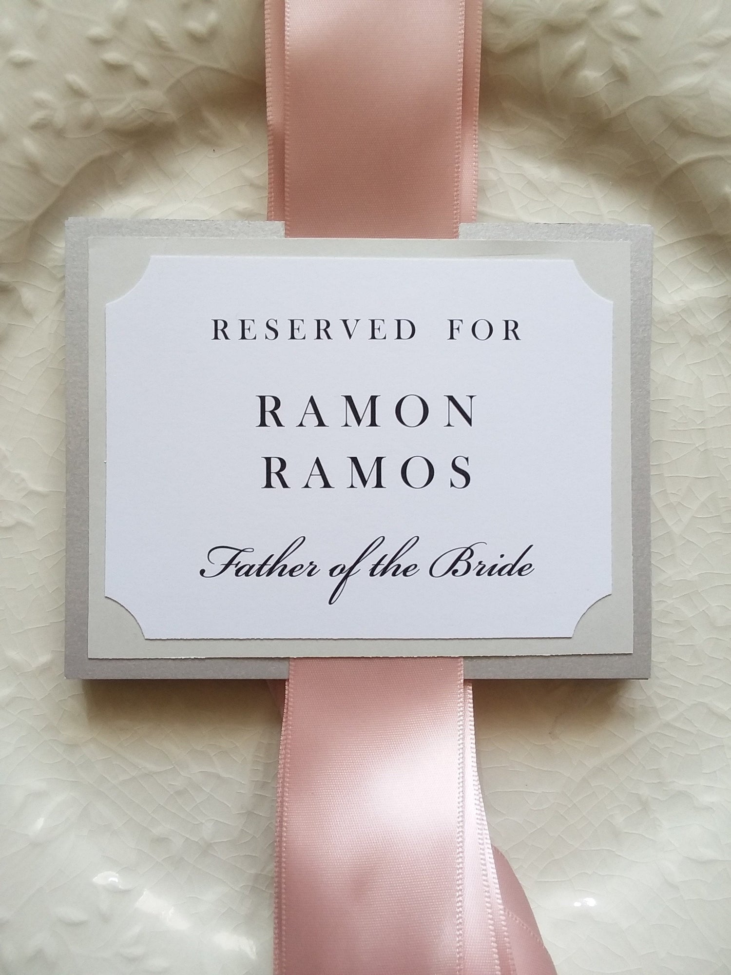 Chair Signs in Custom Colors, Fonts, Reserved for Wedding, Bridal Party, Parents, Family, In Memory, Ceremony, Reception - Bistro Collection