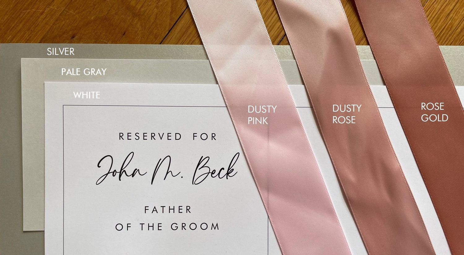 Chair Signs in Custom Colors, Fonts, Reserved for Wedding, Bridal Party, Parents, Family, In Memory, Ceremony, Reception - Bistro Collection