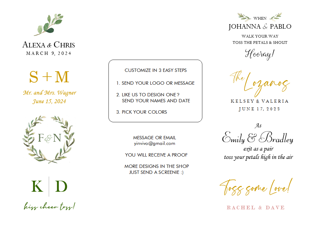 Petal, Confetti Toss Cone with Custom Logo, Colors & Foil, Satin Ribbon Loop